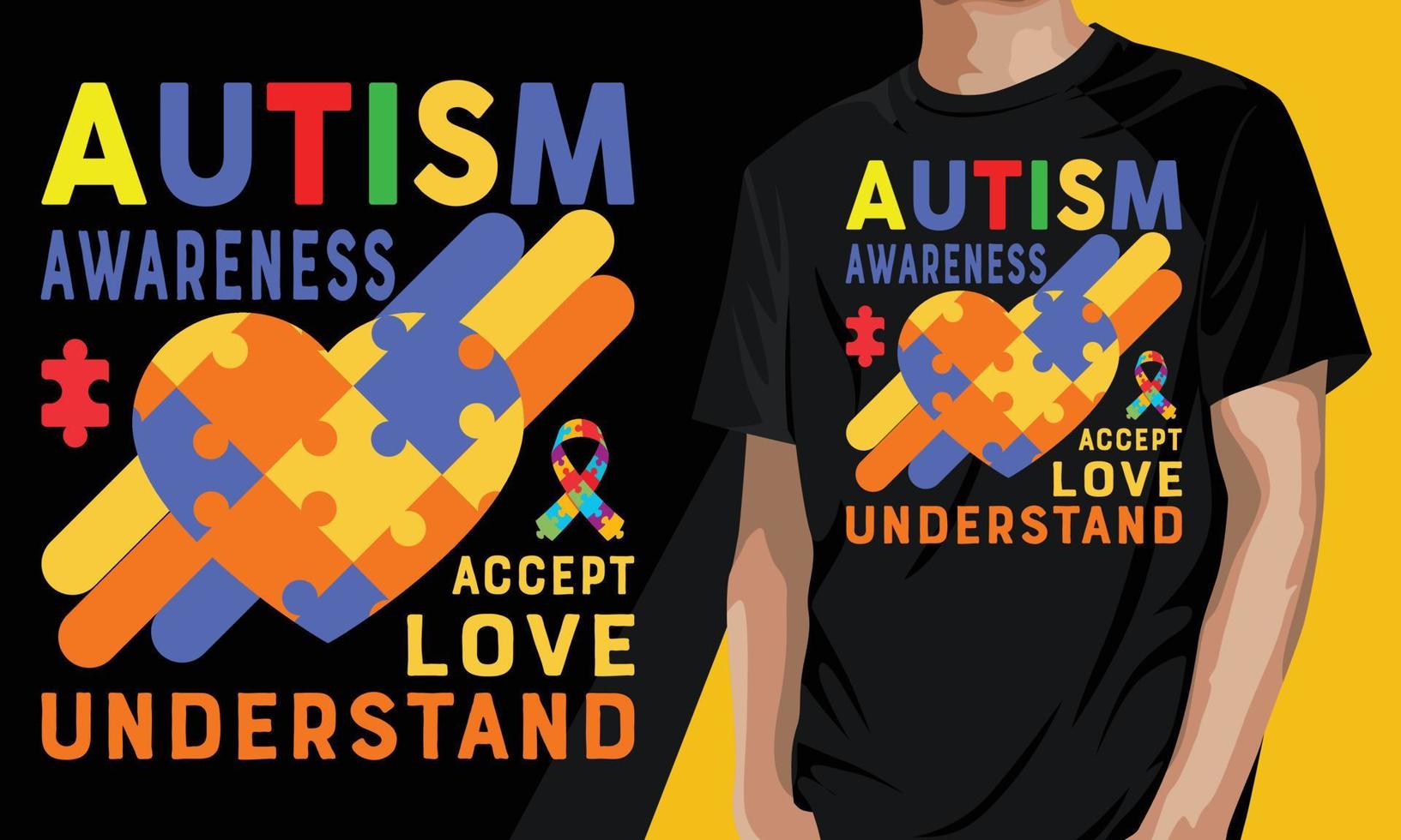 autism awareness accept love understand motivational t-shirt vector