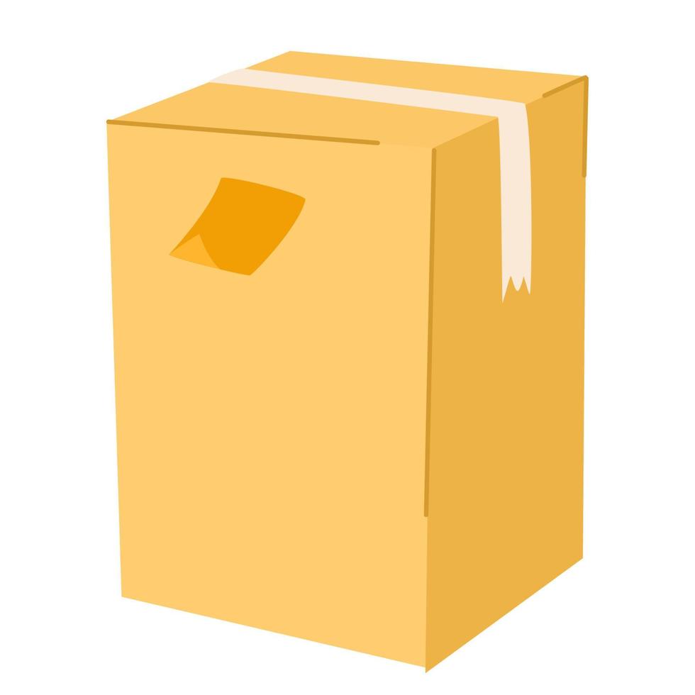 Cardboard box. Delivery and packaging. Transport, delivery. Hand drawn vector illustrations isolated on the white background.