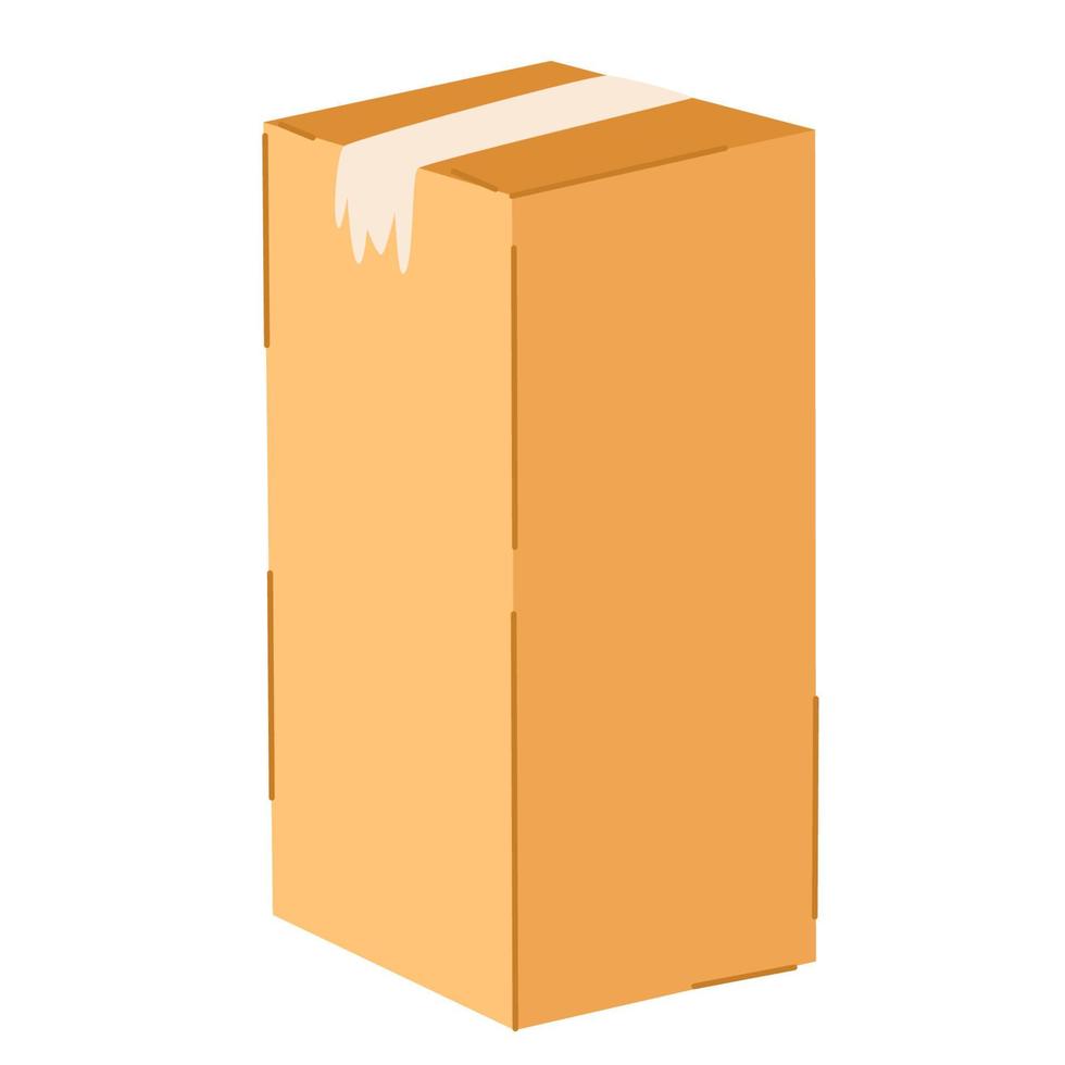 Cardboard box. Delivery and packaging. Transport, delivery. Hand drawn vector illustrations isolated on the white background.