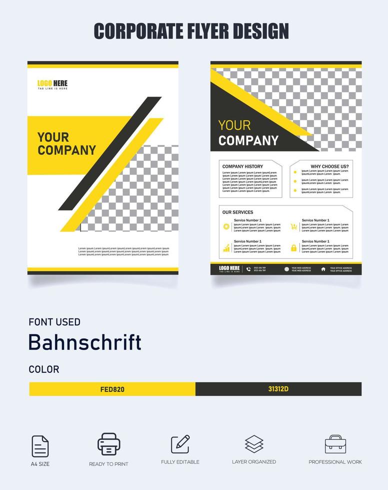 corporate business flyer three vector