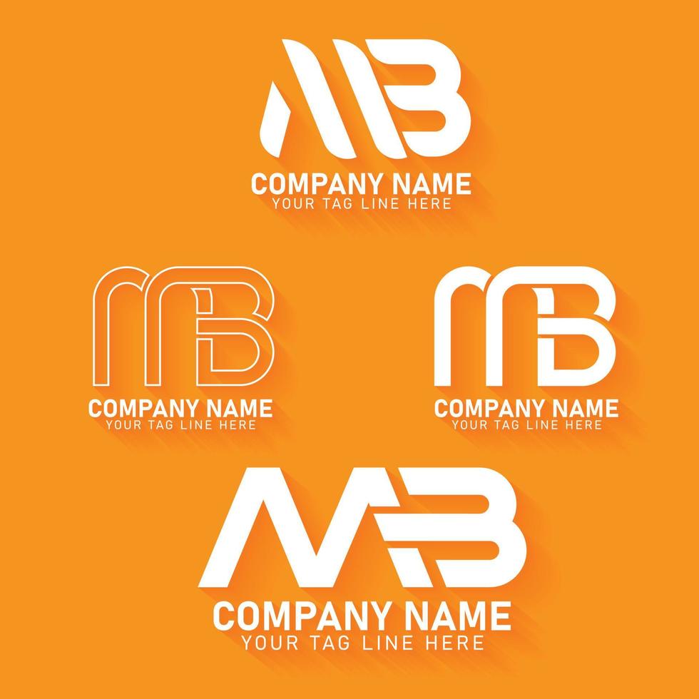 conjunto de logotipos mb y colección de logotipos vector