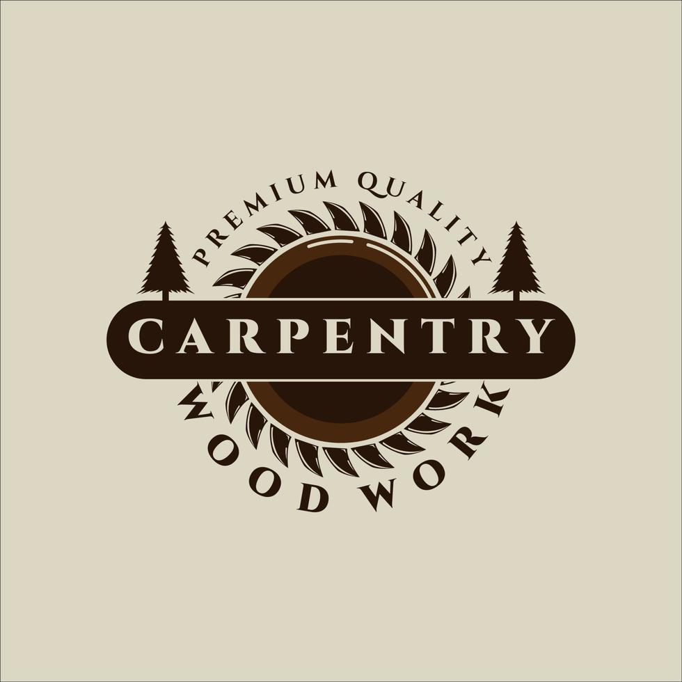 carpenter sawmill logo vintage vector vintage illustration template icon graphic design