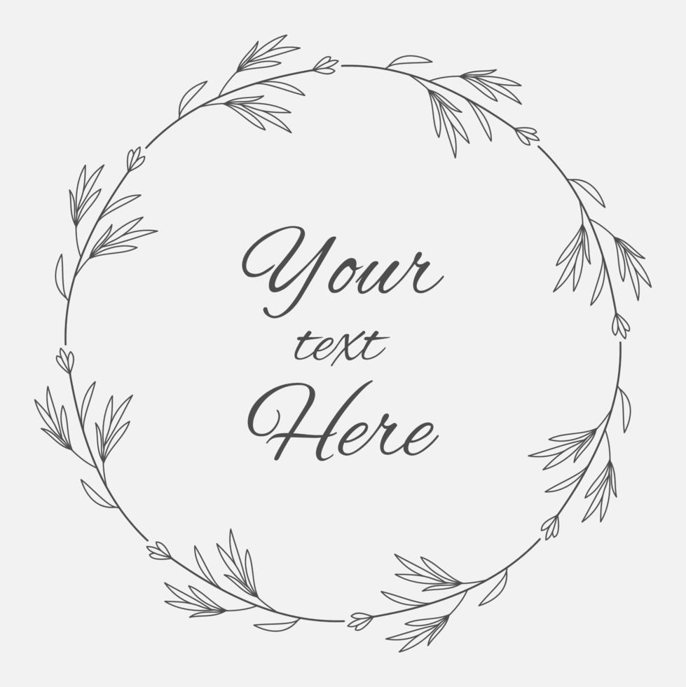 Hand Drawn Floral Wreath Frame vector
