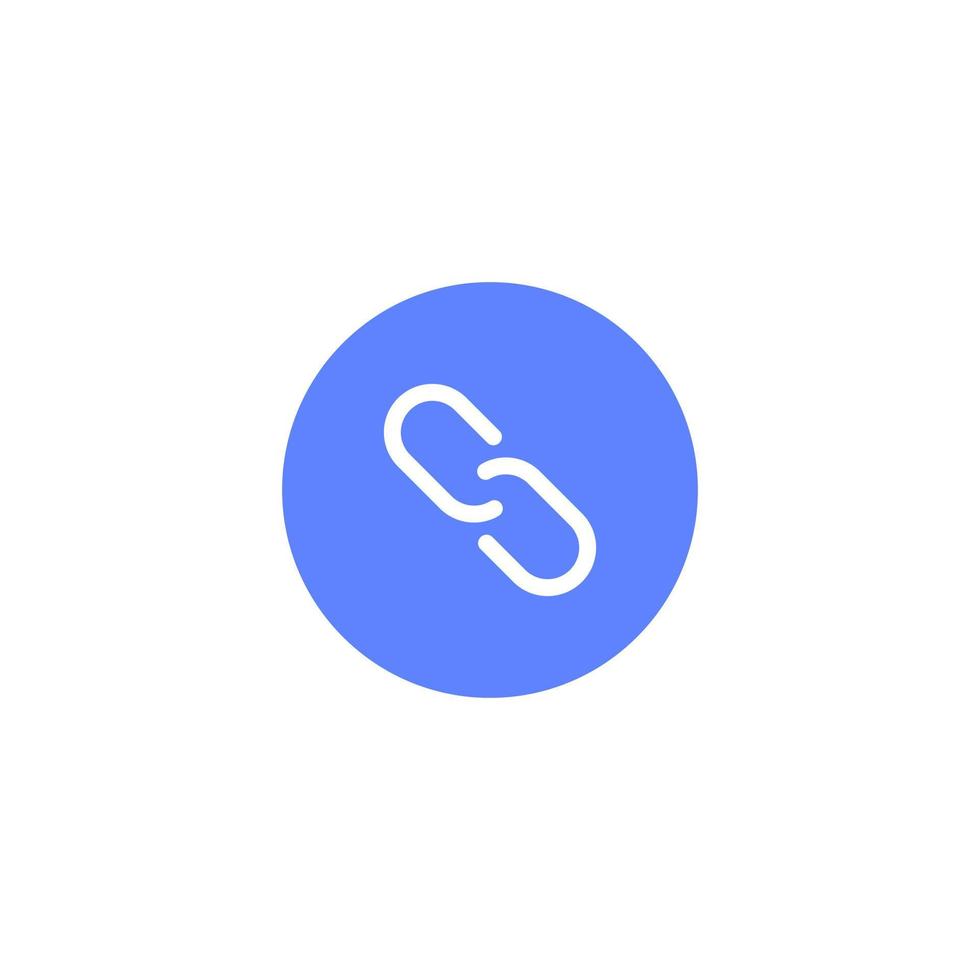 Link Button, Chain Icon Vector in Flat Style