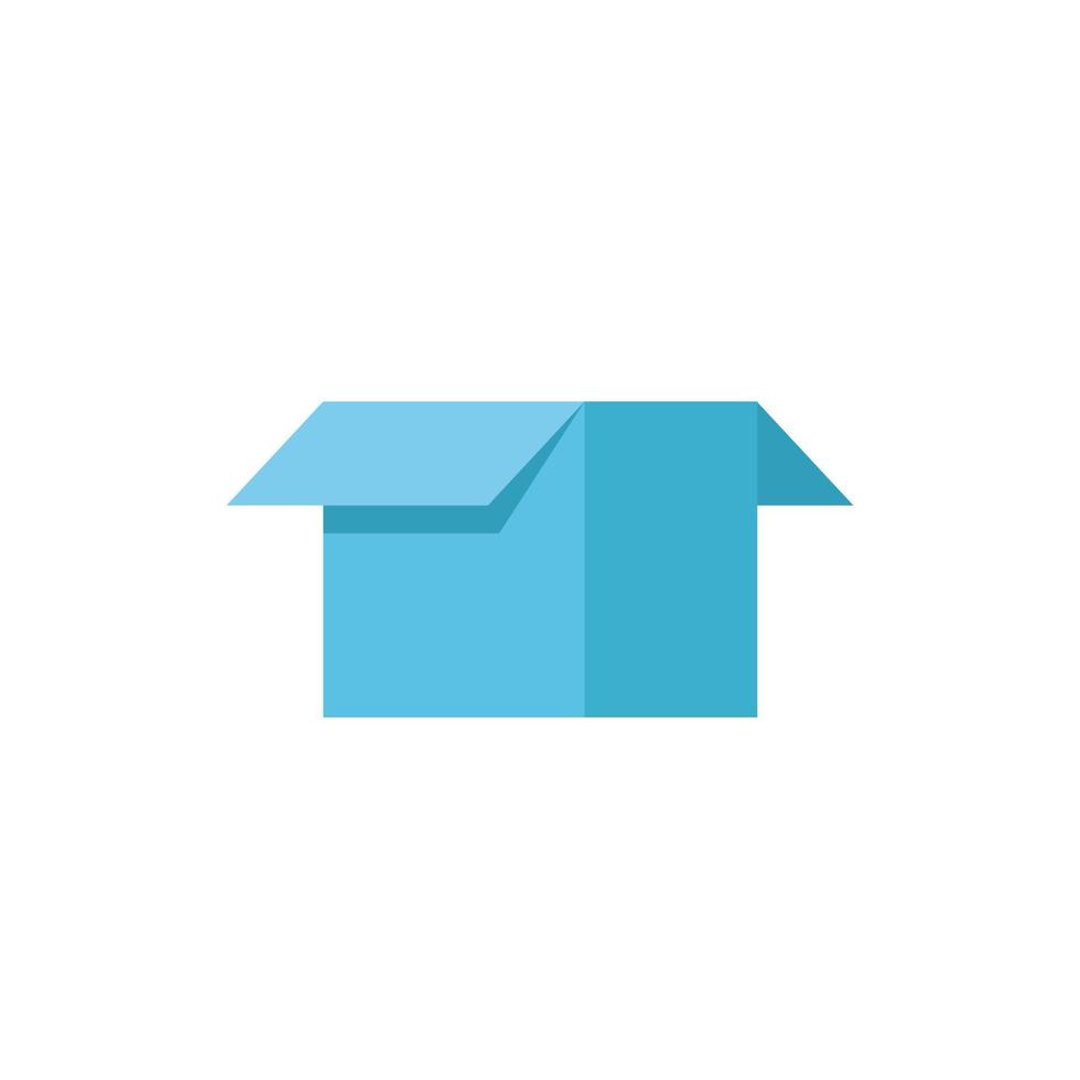 Paper Cardboard Box Icon Vector in Flat Style