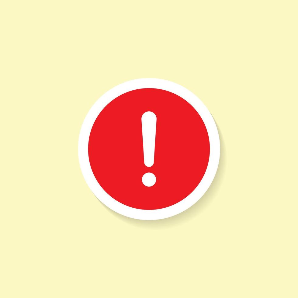 Exclamation Mark, Warning Icon Sign Symbol in Flat vector