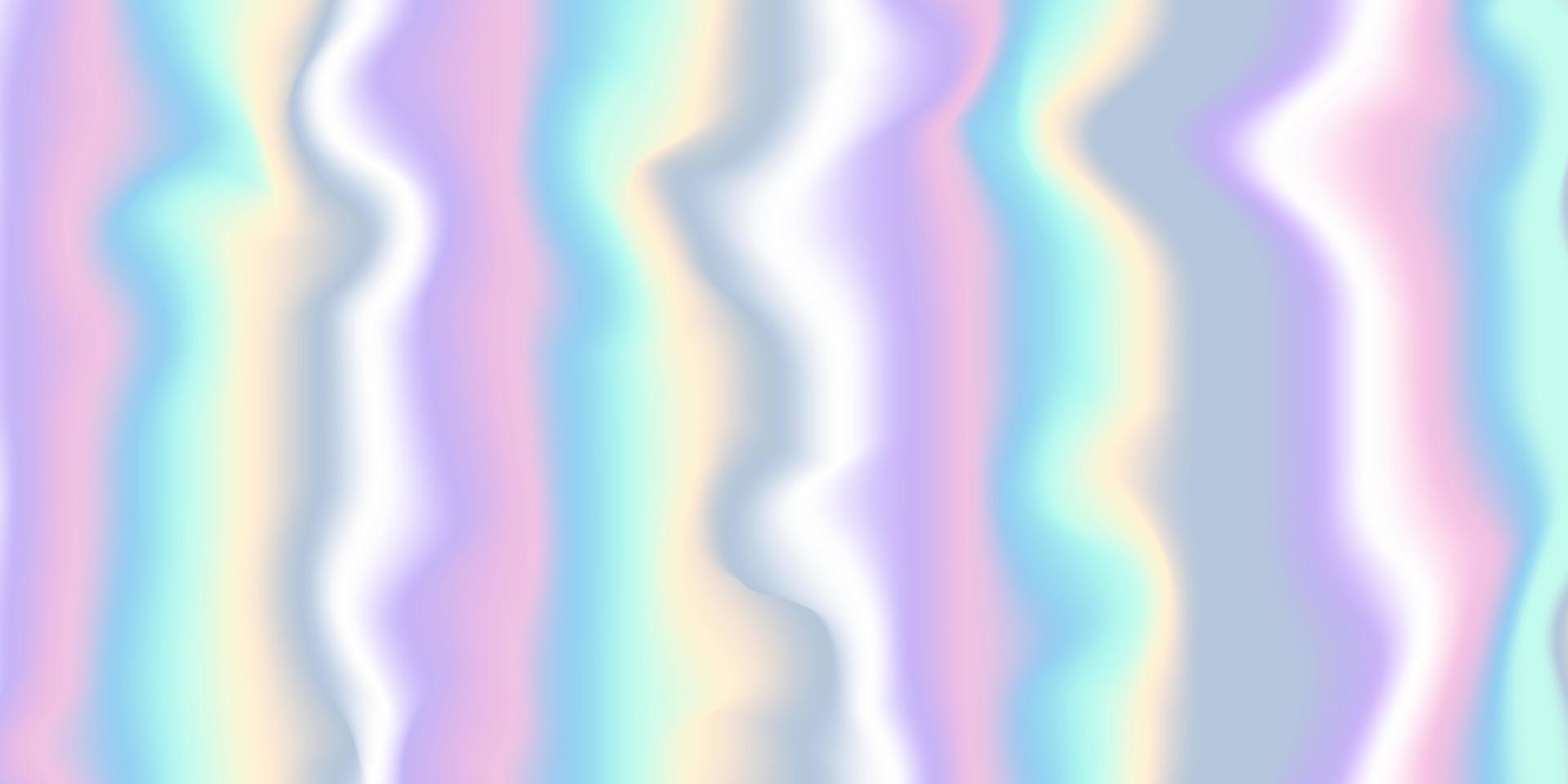 Horizontal Vibrant Holography Effect Background. Abstract Rainbow Pastel Pattern. Light Blur Decoration Holographic Background. Trendy Modern Wallpaper Design. Vector Illustration.