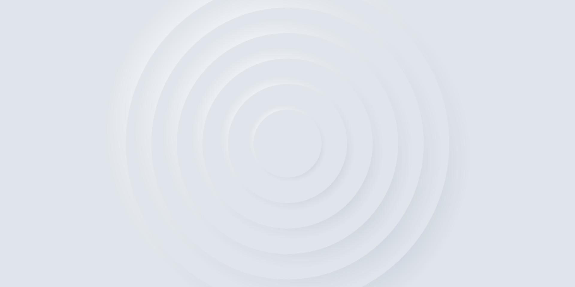 Light Round Texture Pattern. Circular White, Gray Background in Neumorphism Style. Minimal Trendy Neomorphism Template. Growth Circle Platform. 3D Abstract Wallpaper Design. Vector Illustration.