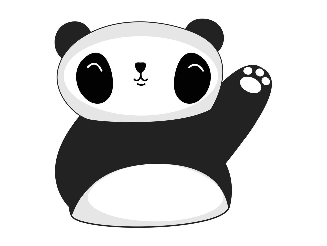 Panda waving to greet  , cartoon , stickers vector