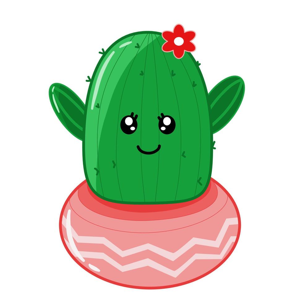 Vector for cactus character with cute face