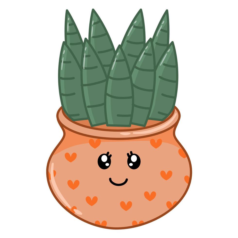 Vector for cute green cactus character