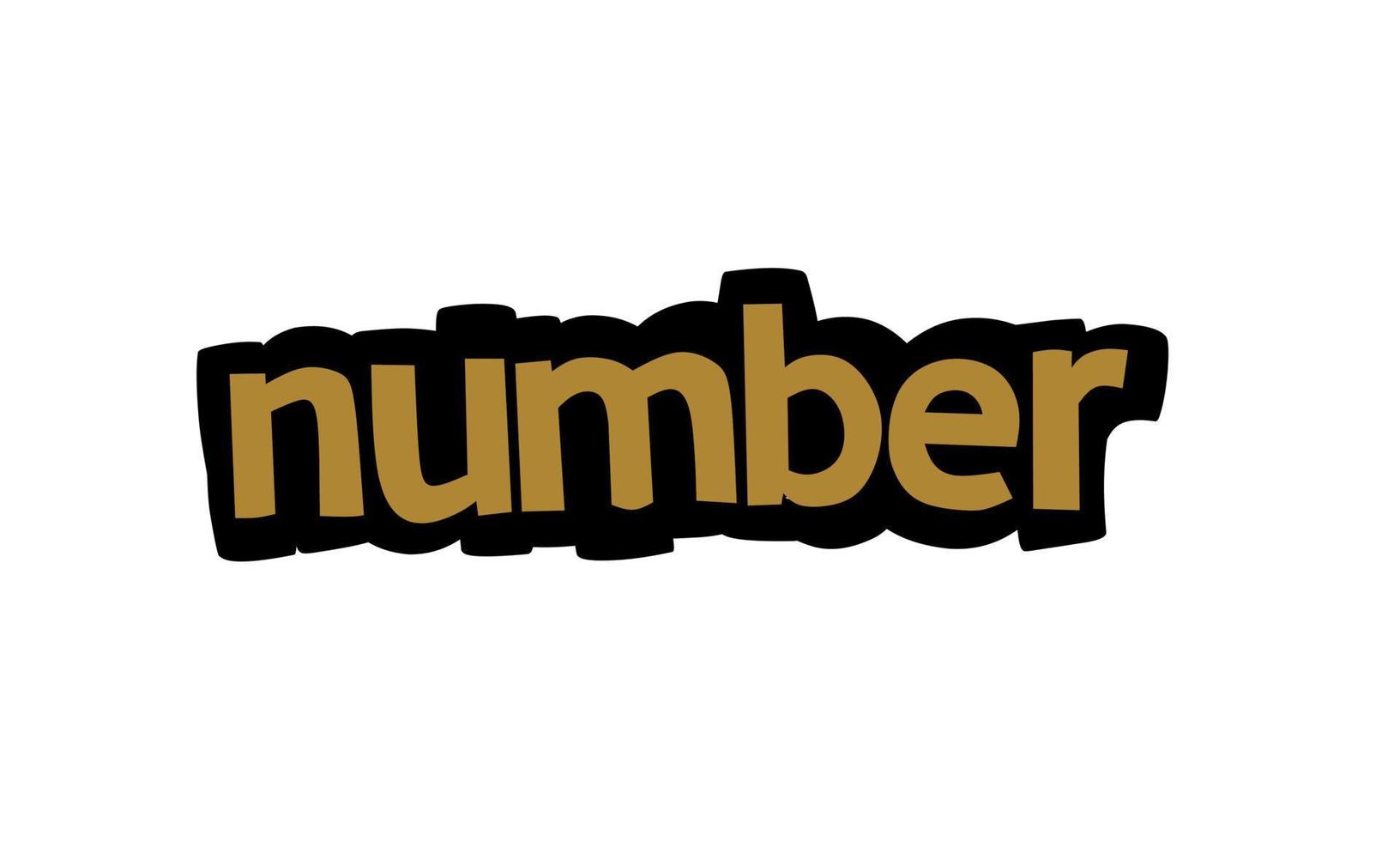 NUMBER writing vector design on white background