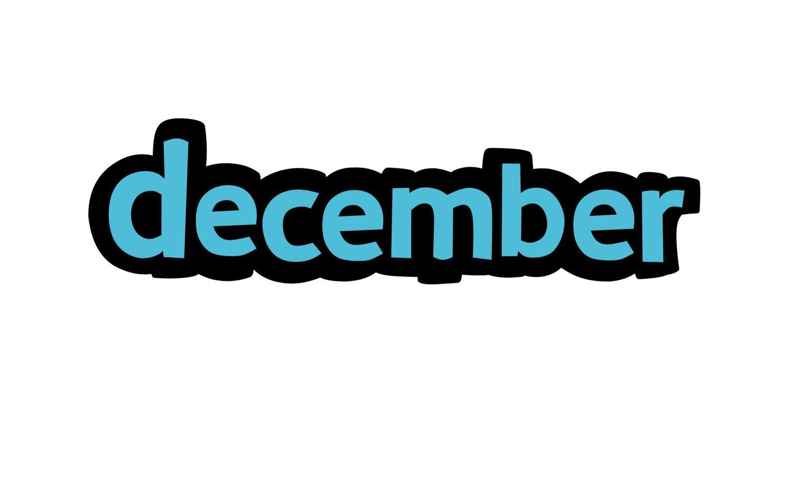 DECEMBER writing vector design on white background