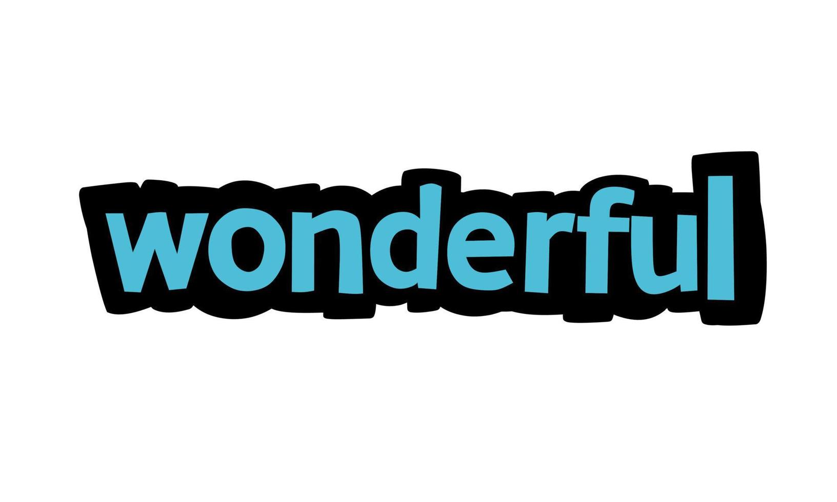 WONDERFUL writing vector design on white background