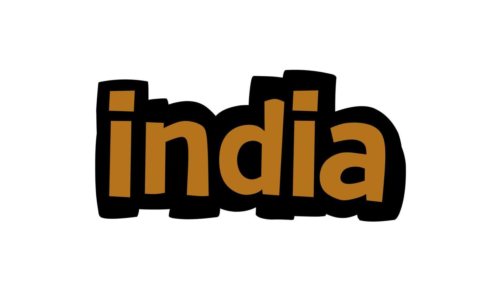 India escribiendo diseño vectorial sobre fondo blanco. vector