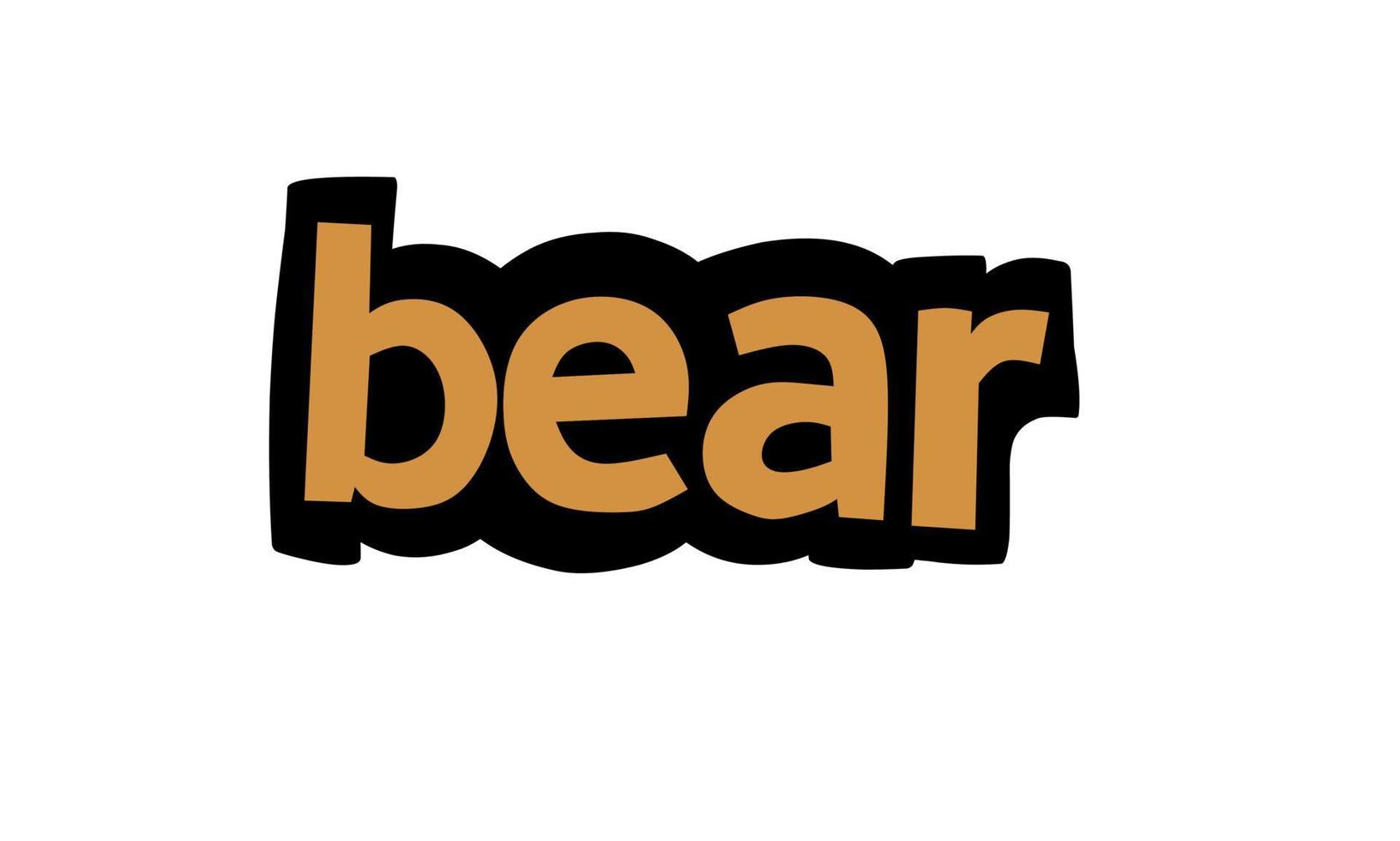 BEAR writing vector design on white background