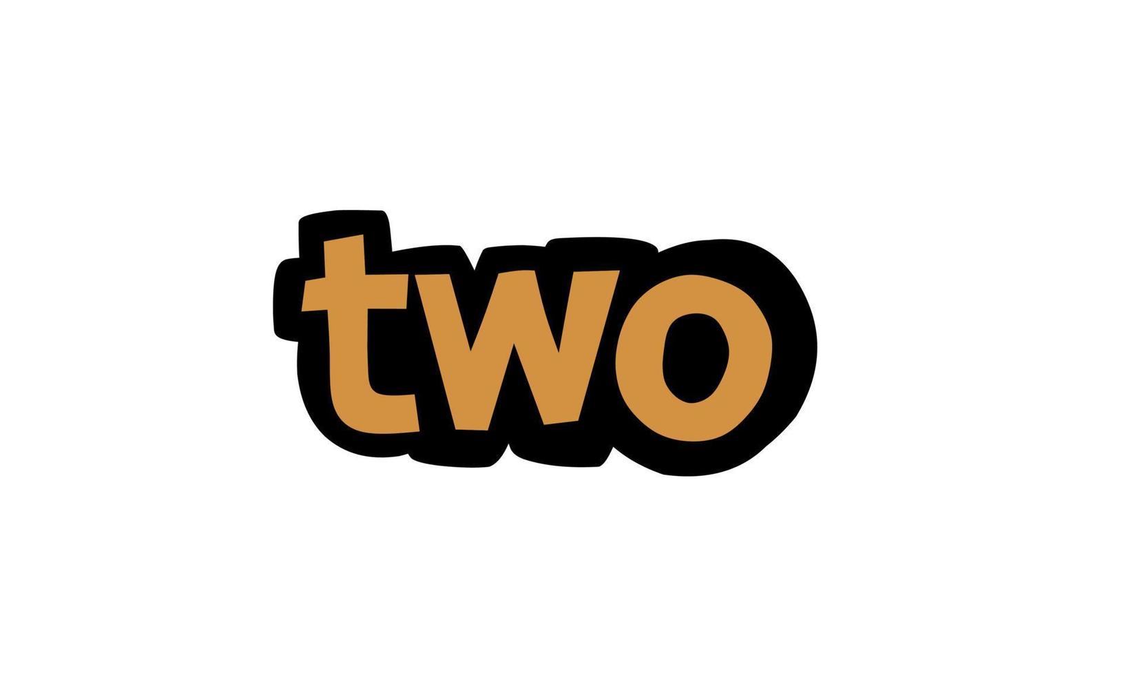 TWO writing vector design on white background