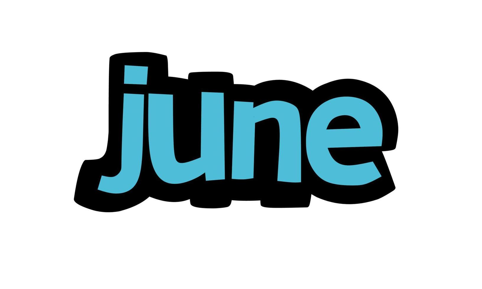 JUNE writing vector design on white background