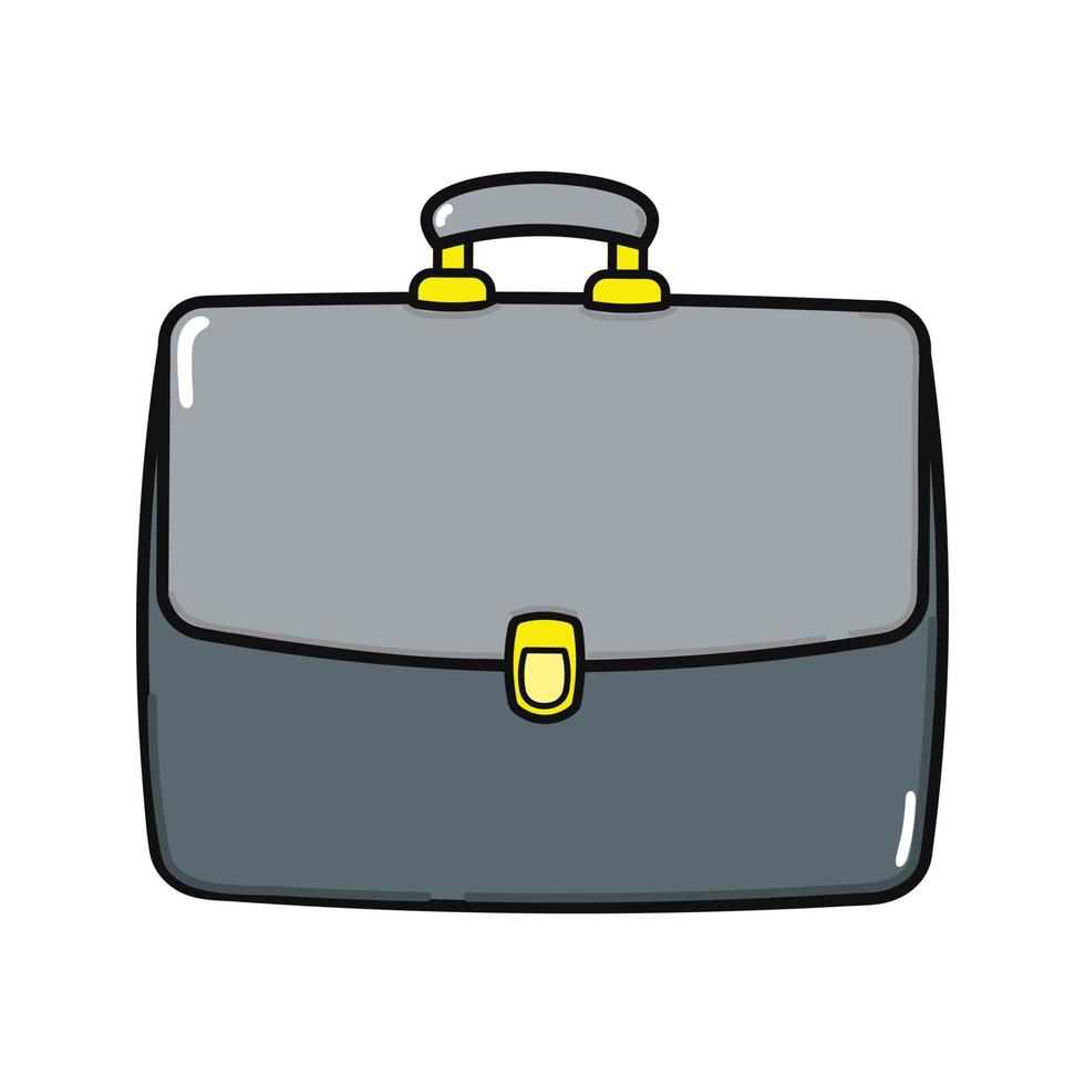 Cute funny work bag character. Vector hand drawn cartoon kawaii character illustration icon. Isolated on white background. Work bag character concept