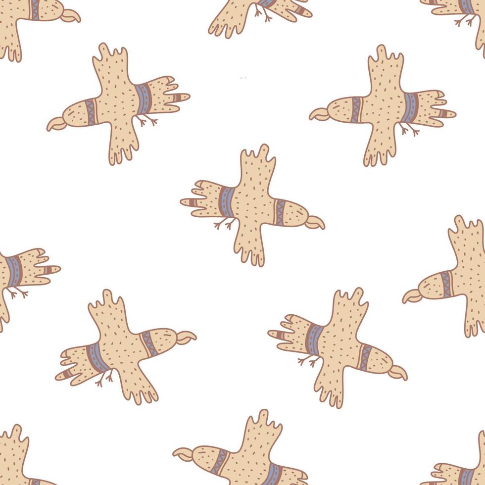 Seamless child pattern with eagle. Scandi vector illustration for prints, clothing, packaging and postcards.