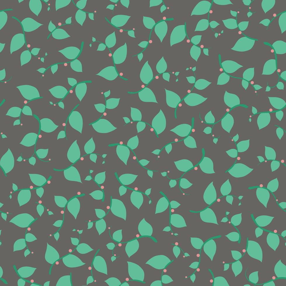 Floral pattern green branch, leaves. Cute gentle pattern. Elegant floral background with tree branches. vector