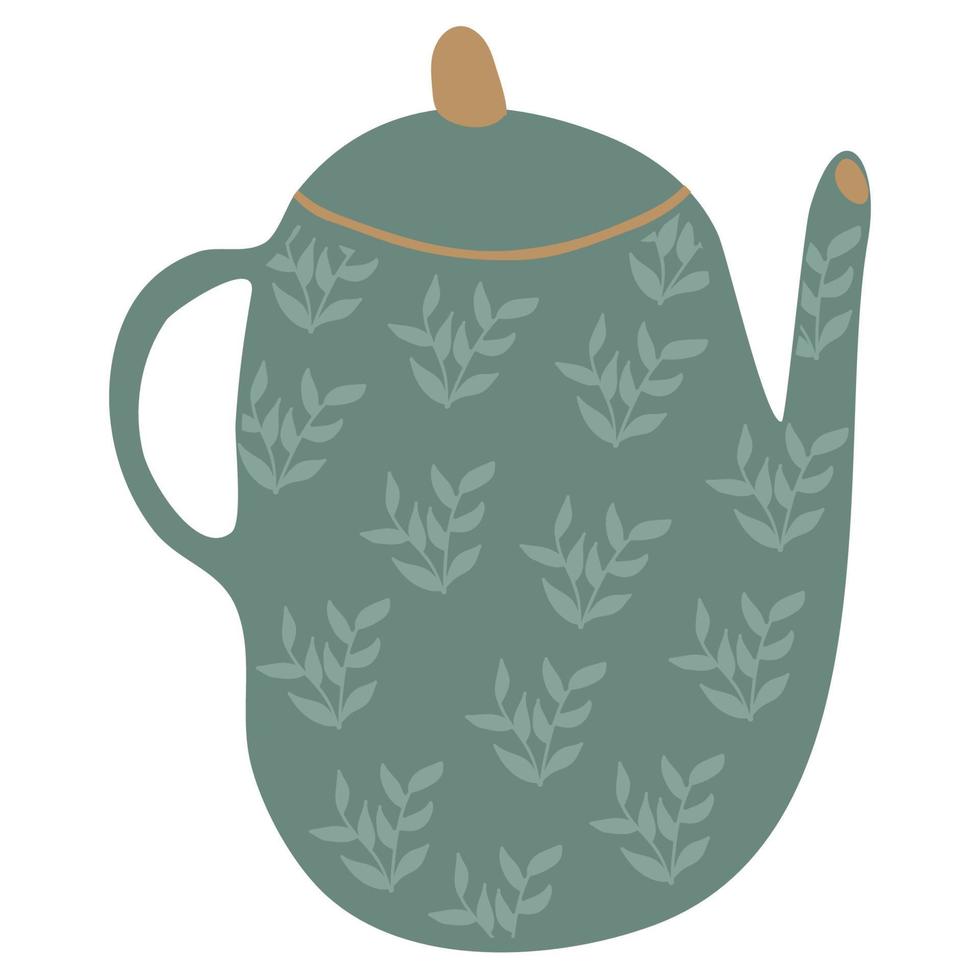 coffee pot or tea pot.  cute cartoon icon kettle vector