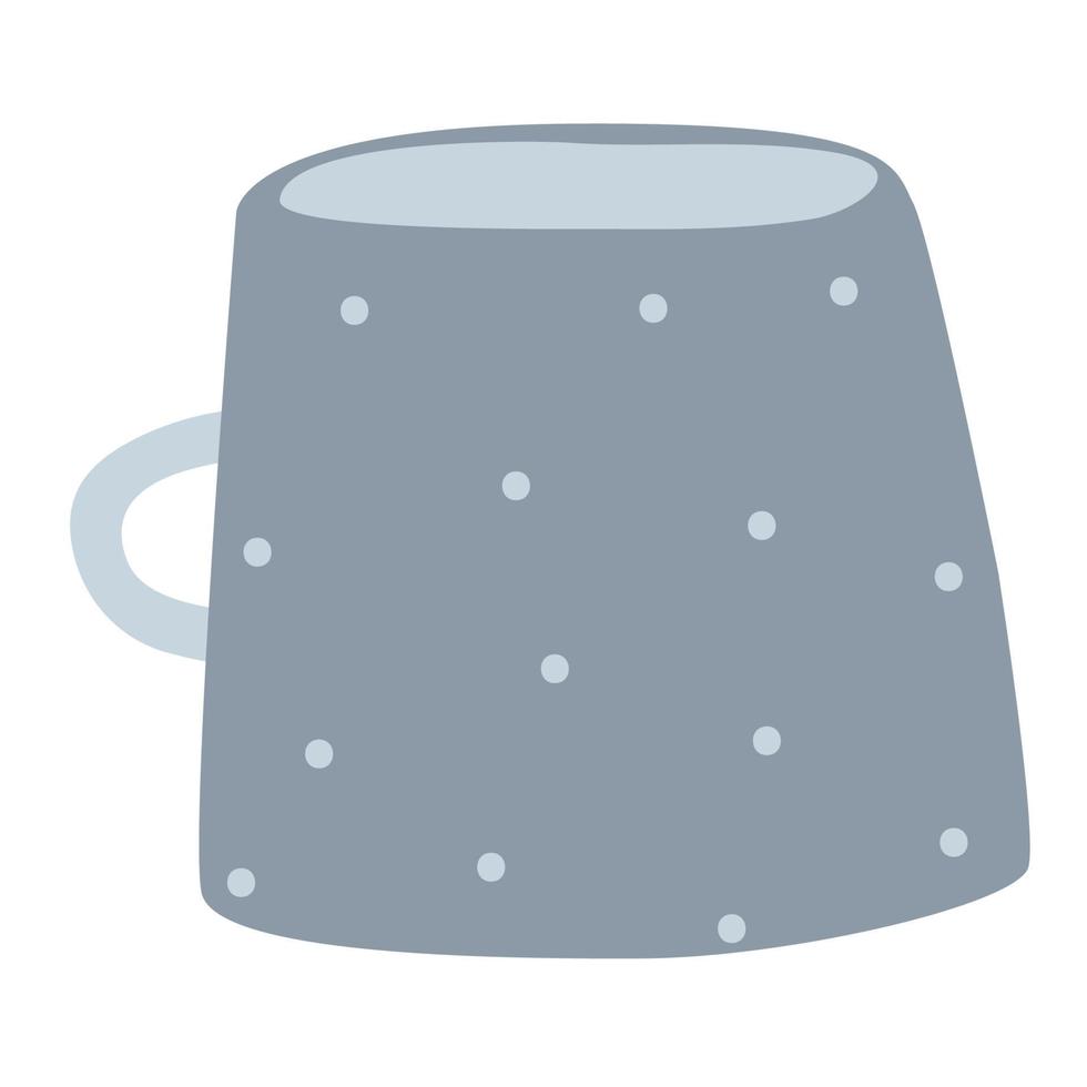 taza linda acogedora taza casera para bebidas calientes, té o café. vajilla, utensilios de cocina. vector