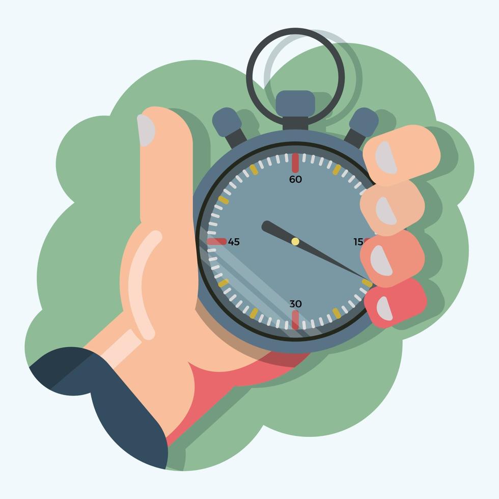 Hand hold stopwatch design vector illustration