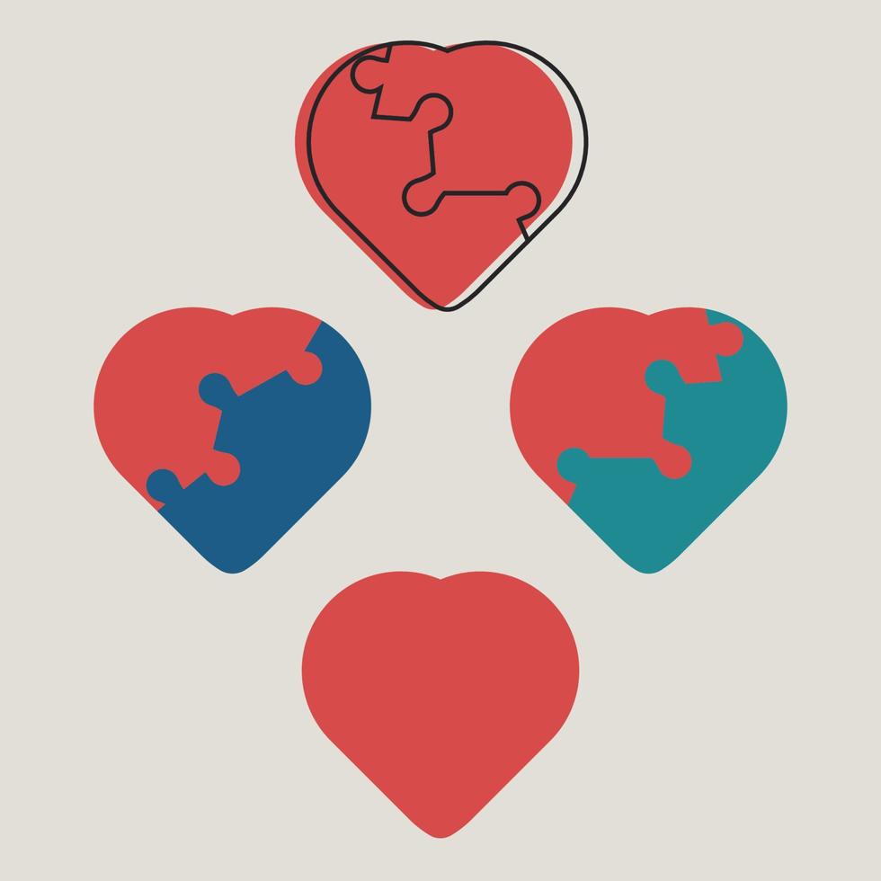 Heart Puzzle design vector illustration