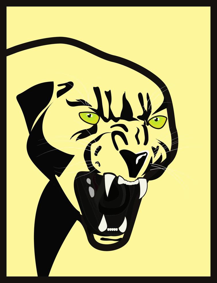 Black panther head vector illustration. Poster design concept