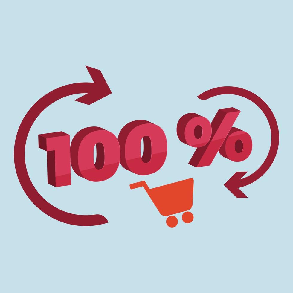 hundred percent icon vector illustration