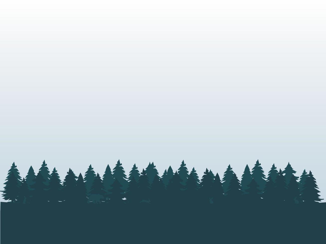 paisaje de bosque frío vector