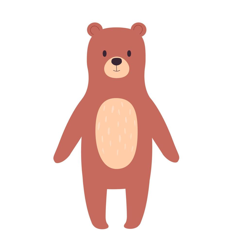 Vector cute bear. Vector illustration in flat style for decorating baby room.