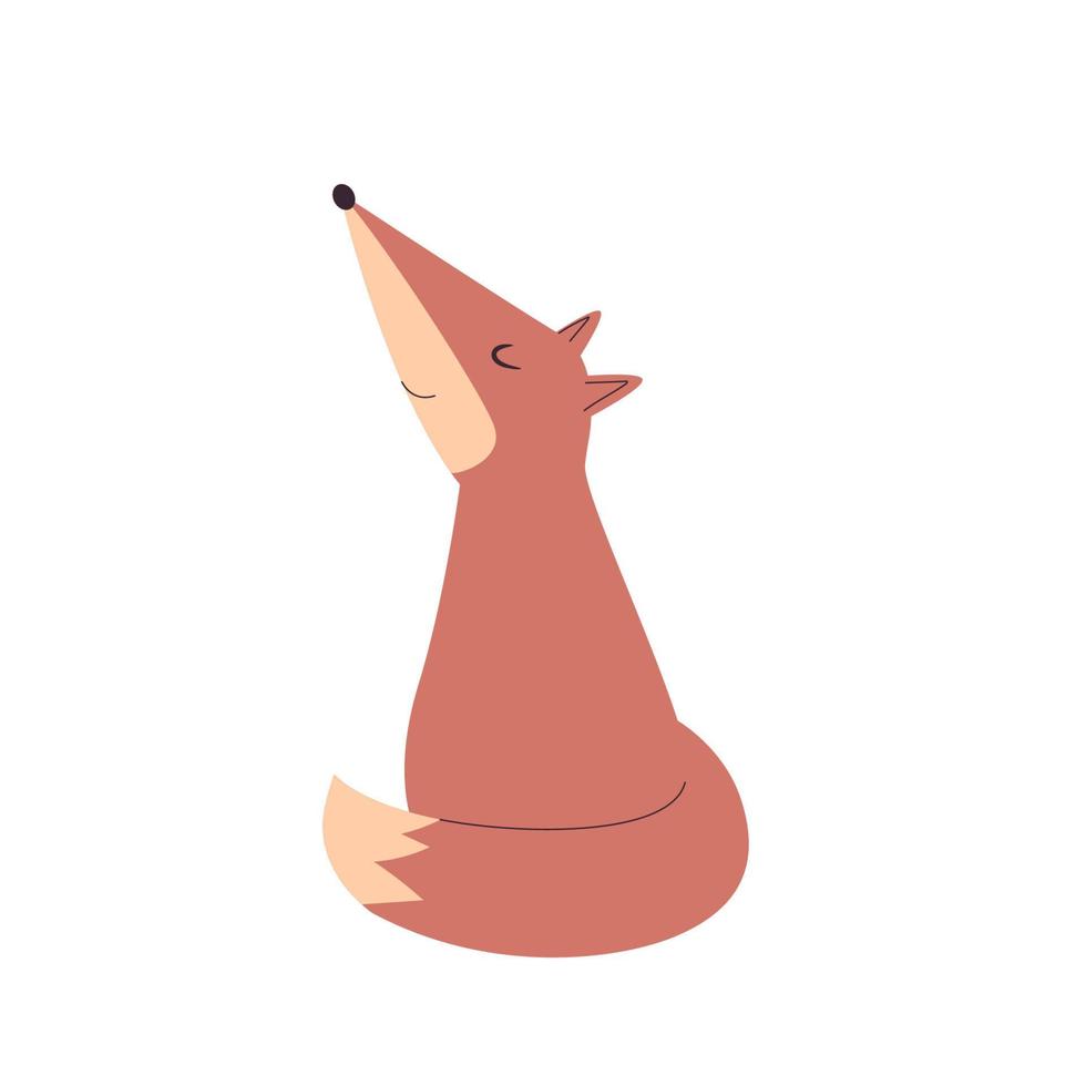 Vector cute fox. Vector illustration in flat style for decorating baby room.