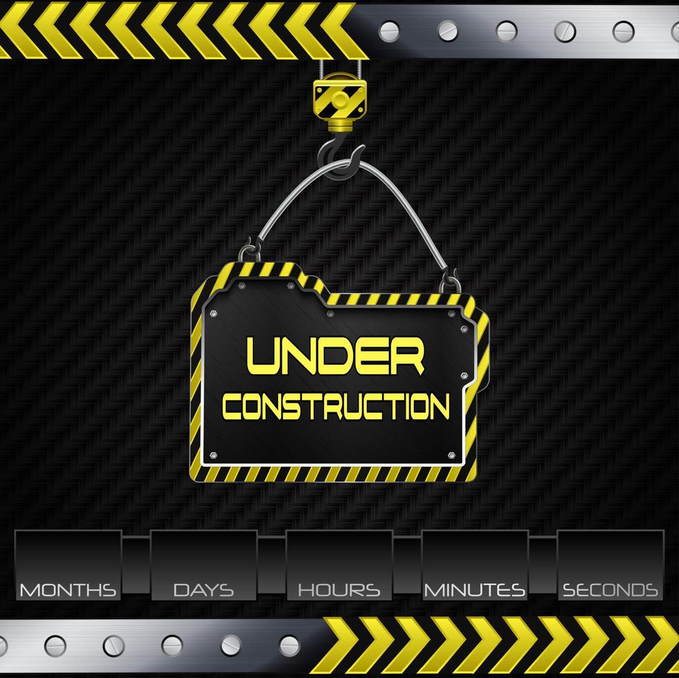 Vector illustration of Under construction hanging board