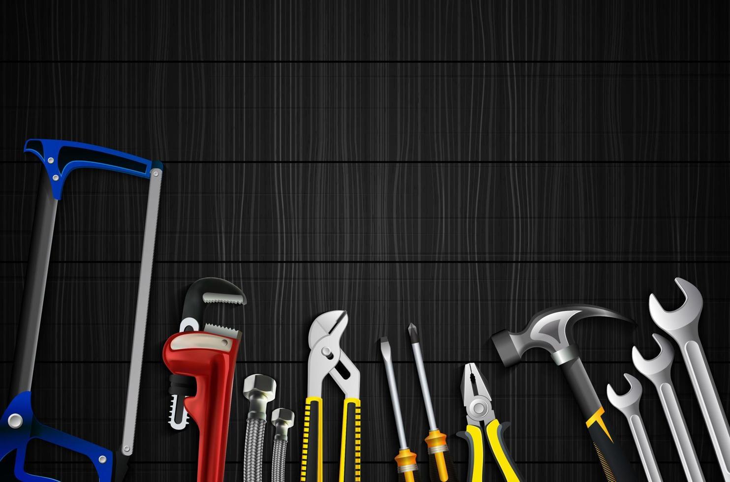Plumber tools icon set vector