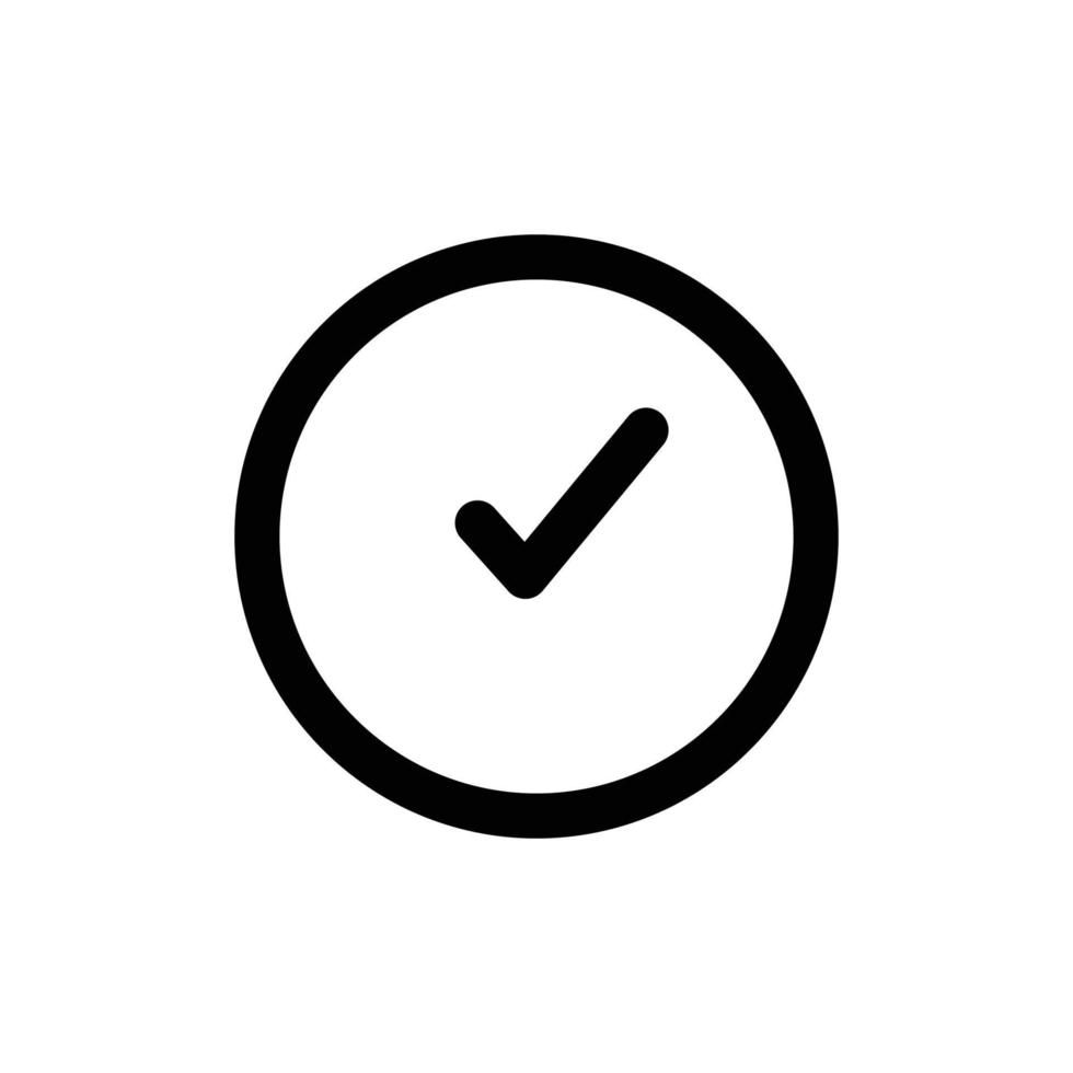 circle icon with check mark. line icon style. suitable for done icon, completed. simple design editable. Design template vector