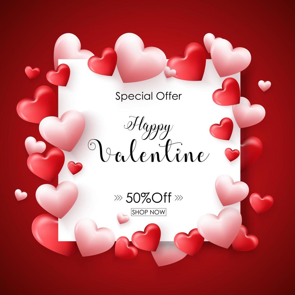 Vector illustration of Valentines day sale background with balloons heart 6796057 Vector Art at
