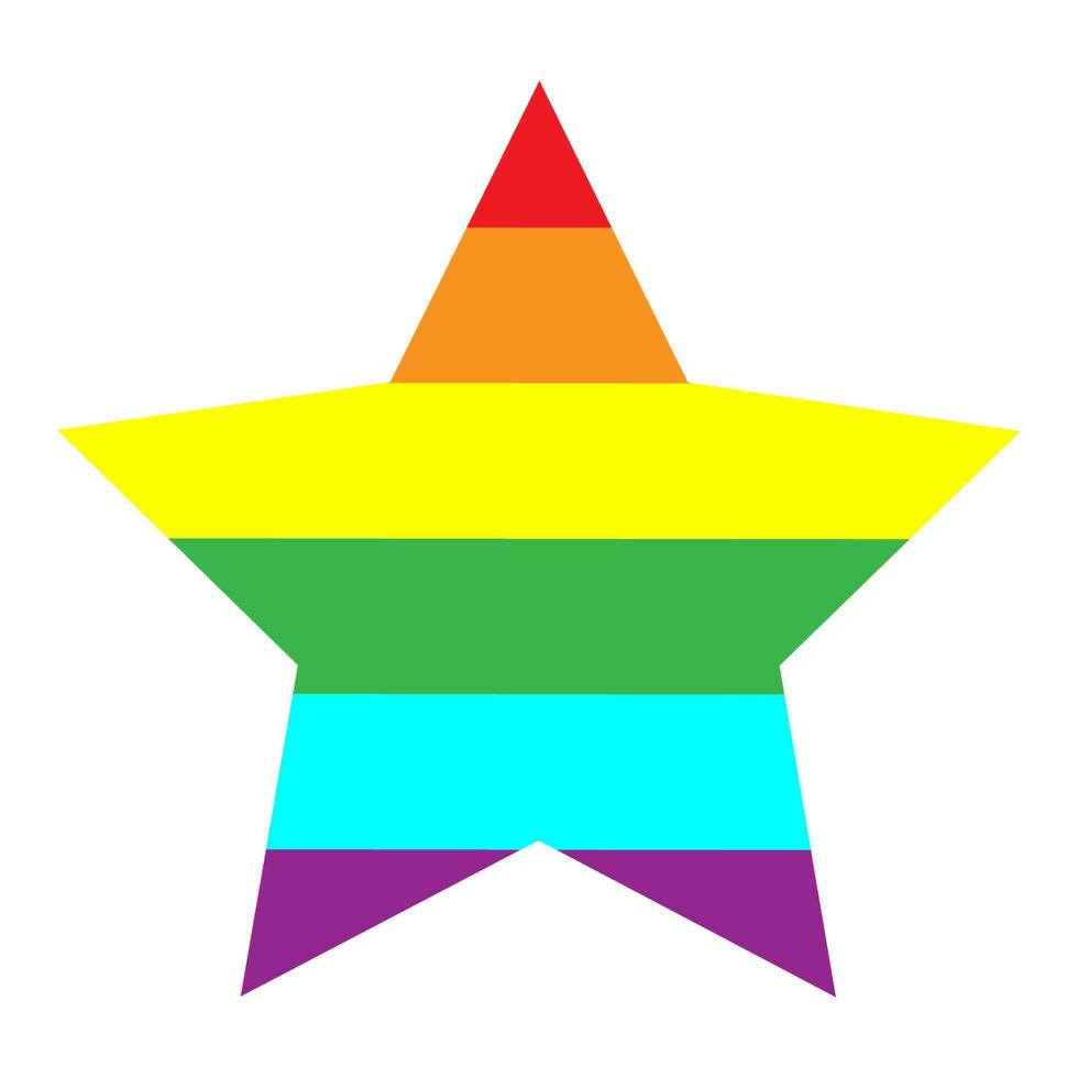 LGBT rainbow color in star shape for template, banner and background. vector