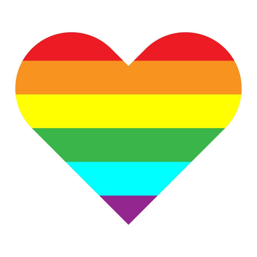 LGBT rainbow color in heart shape for template, banner and background. vector