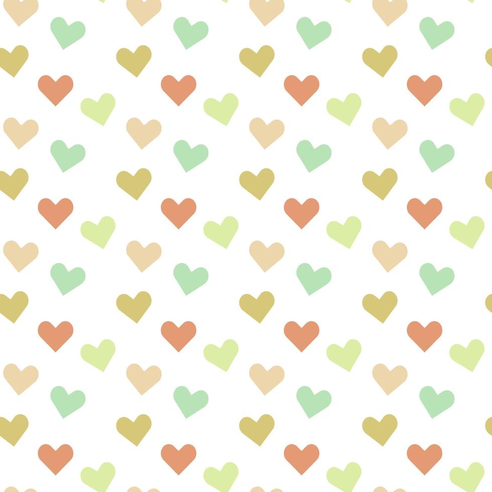 Pastel heart in seamless pattern on white background vector