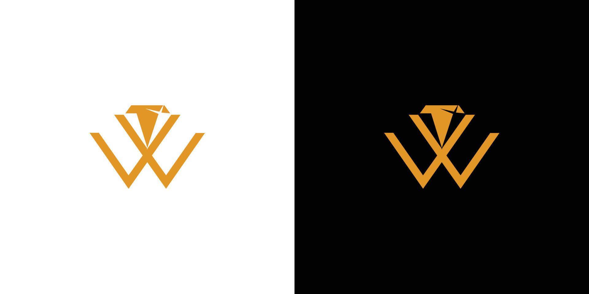 Unique and elegant letter W initial diamond logo design vector