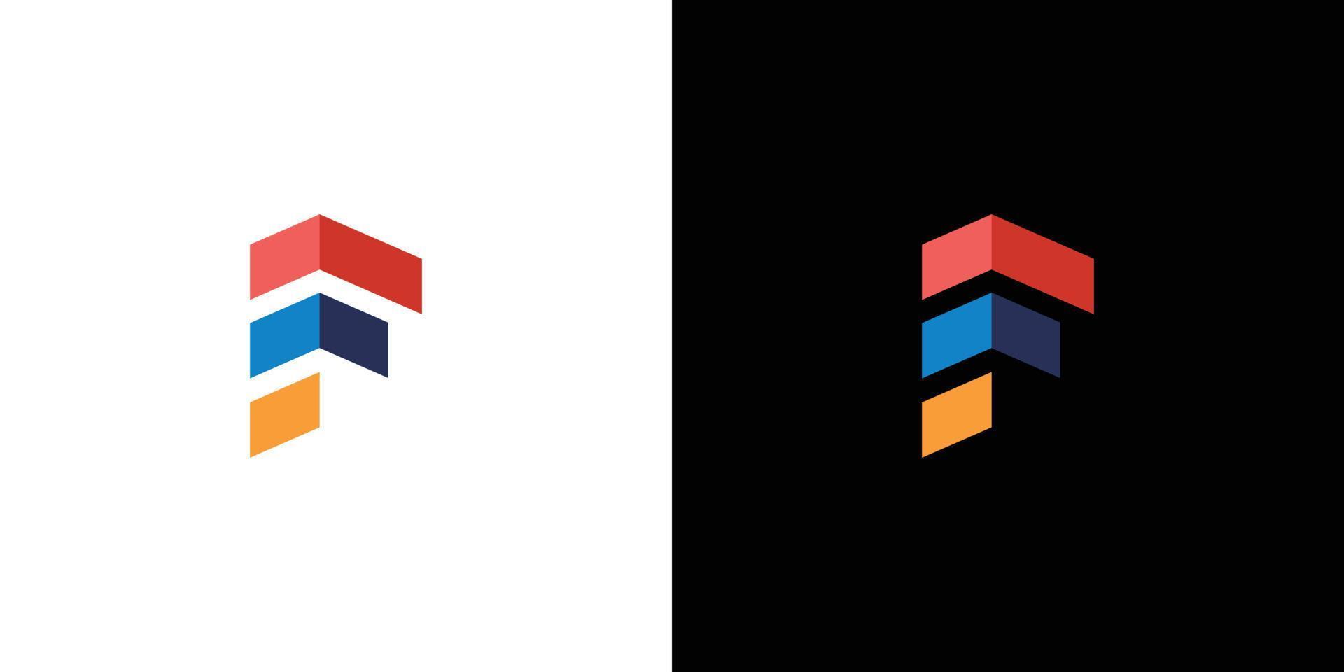 diseño moderno y atractivo del logotipo de las iniciales de la letra f vector