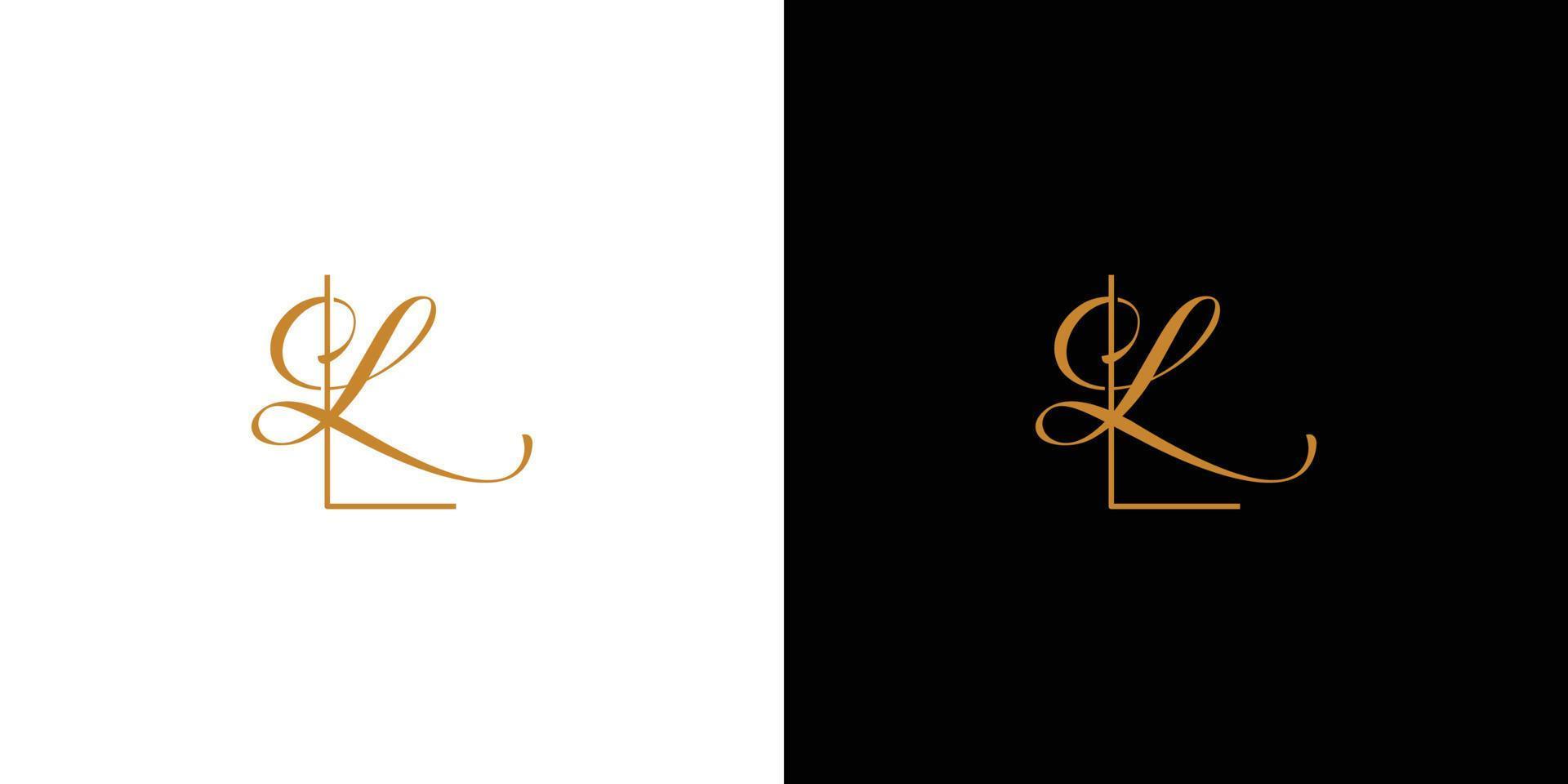 Modern and luxury letter LL initials logo design vector