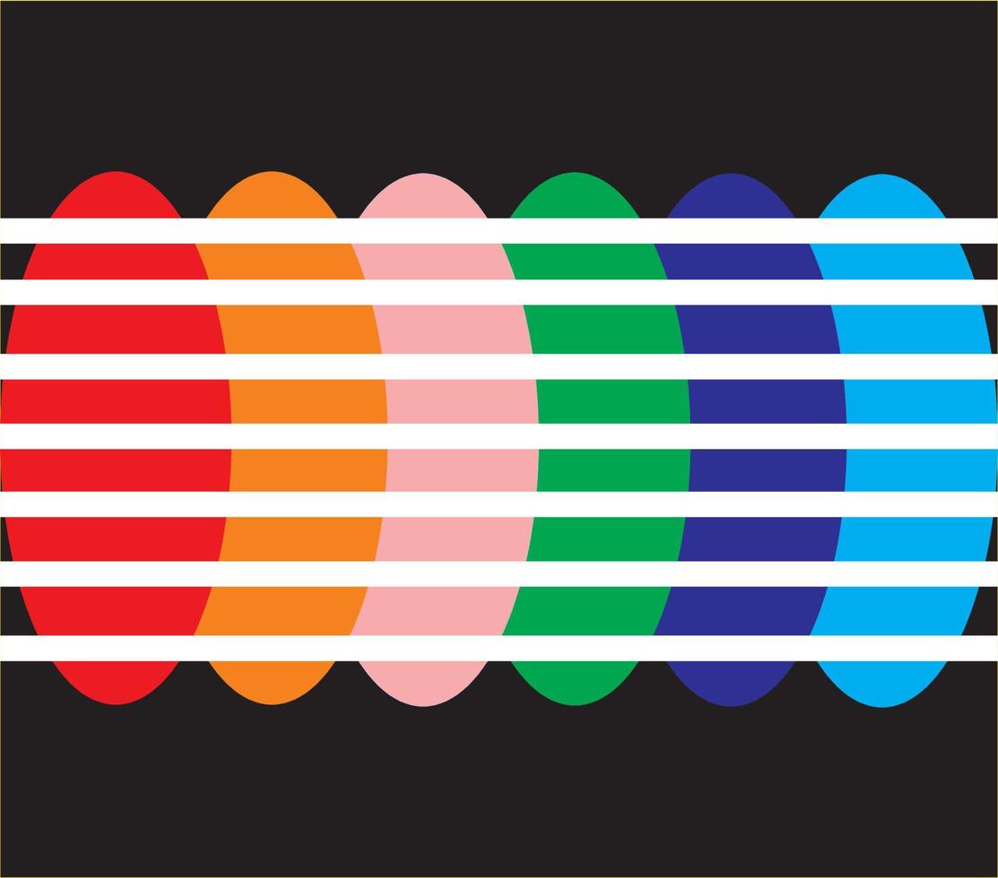 imagen de un rectángulo con círculos alineados y coloridos vector
