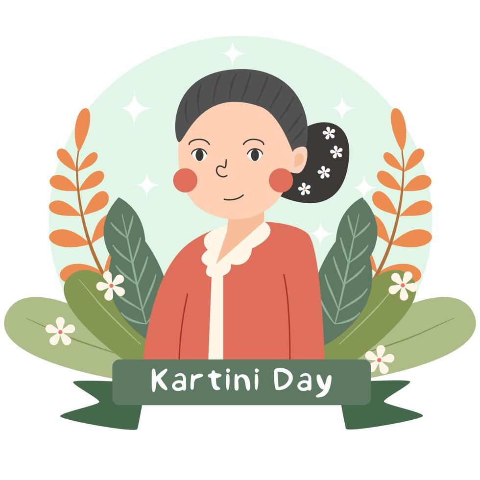 Hand drawn kartini day illustration vector