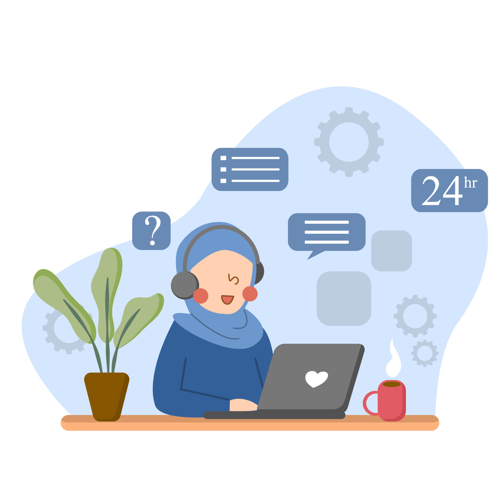 Hijab woman as a customer service illustration 6796168 Vector Art at