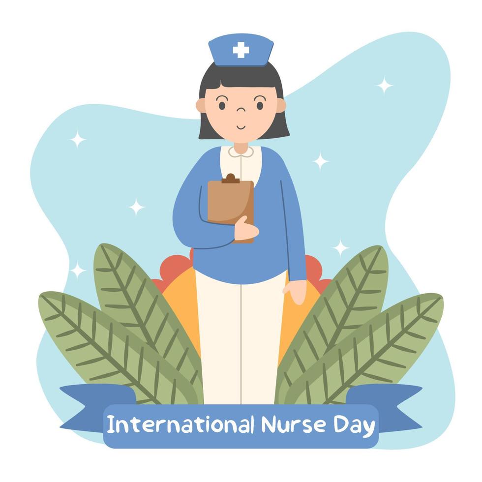 International nurse day illustration with female nurse vector