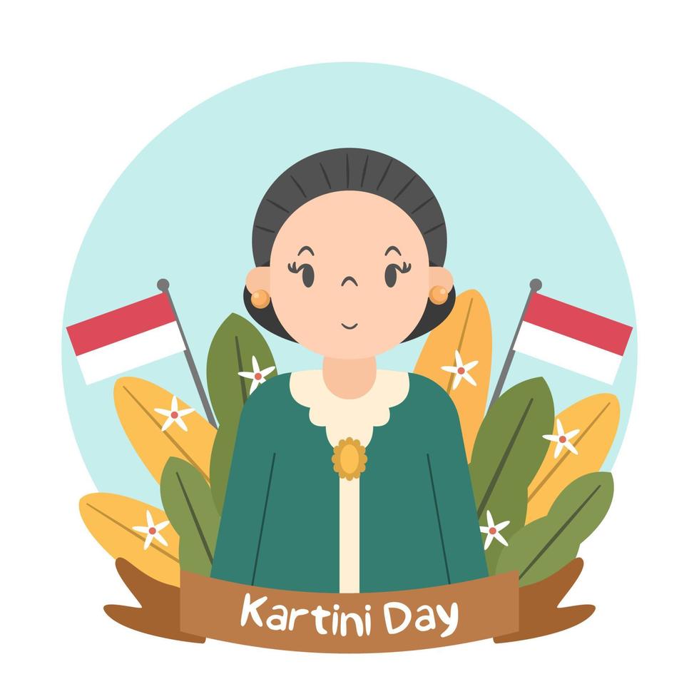 Hand drawn kartini day illustration vector