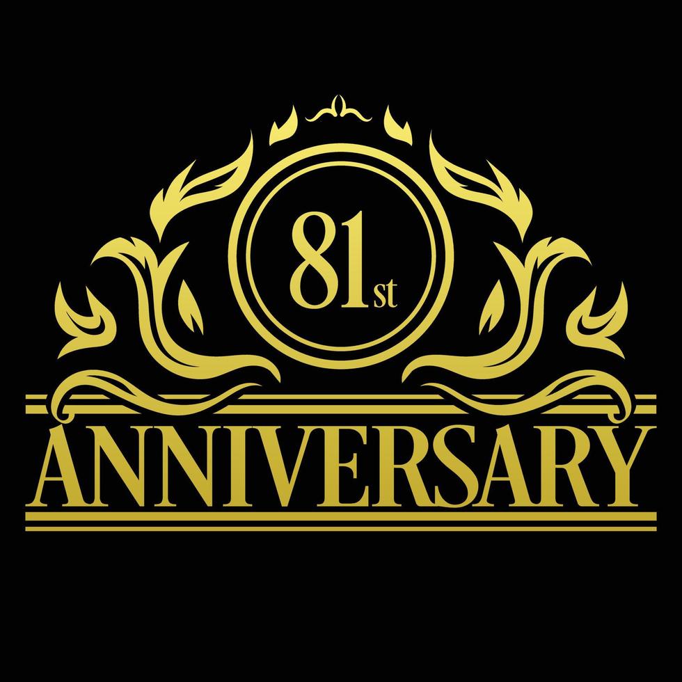 Luxury 81st Anniversary Logo illustration vector.Free vector illustration